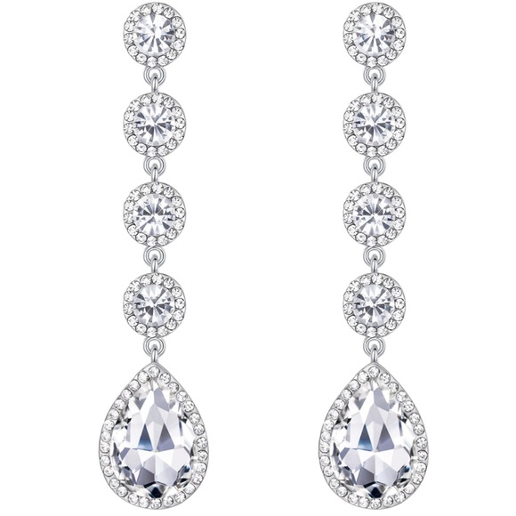 ✨Silver Austrian Crystal Drop Earrings - Picture 3 of 5